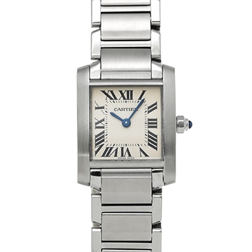 カルティエ タンクフランセーズ SM W51008Q3 ホワイト レディース 時計 【中古】【wristwatch】