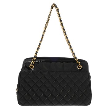 シャネル マトラッセ チェーントート ブラック AS3020 ラムスキン/パテントカーフスキン レディース バッグ 【中古】【bag】