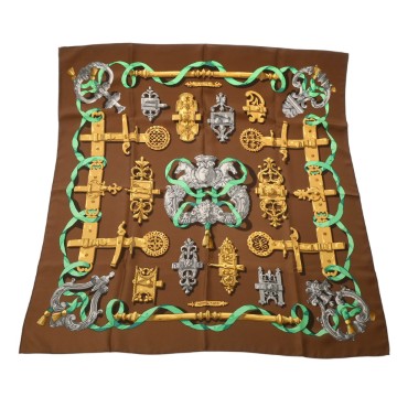 エルメス カレ 90 FERRONNERIE マルチカラー シルク100％ レディース 【中古】【other】