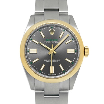 ロレックス オイスターパーペチュアル 100周年 134303 スレート メンズ 時計 【中古】【wristwatch】