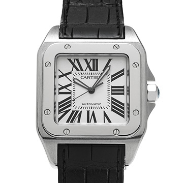 カルティエ サントス 100 LM W20073X8 シルバー メンズ 時計 【中古】【wristwatch】