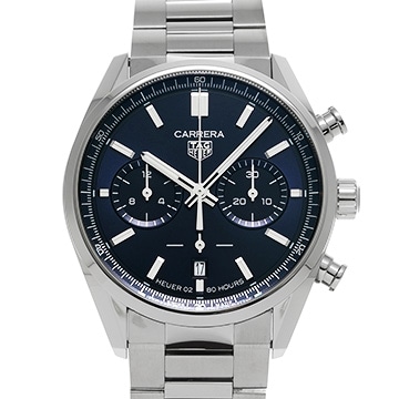 タグ ホイヤー カレラ キャリバーホイヤー02 クロノグラフ CBN2011.BA0642 ブルー メンズ 時計 【中古】【wristwatch】