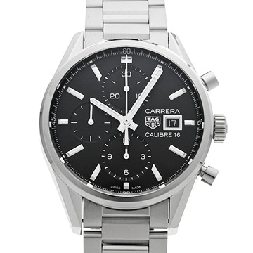 タグ ホイヤー カレラ キャリバー16 クロノグラフ CBK2110.BA0715 ブラック メンズ 時計 【中古】【wristwatch】