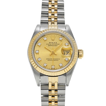ロレックス デイトジャスト 69173G シャンパン/ダイヤモンド レディース 時計 【中古】【wristwatch】