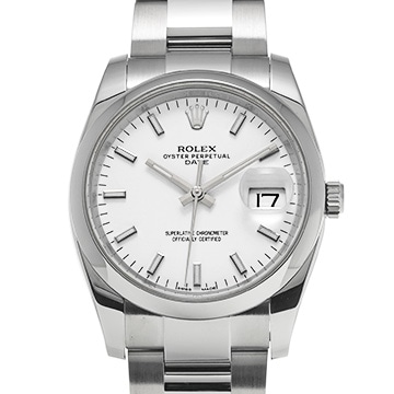 ロレックス オイスターパーペチュアル デイト 115200 ホワイト メンズ 時計 【中古】【wristwatch】