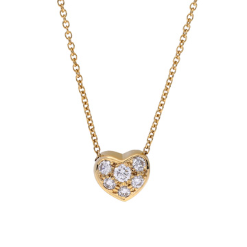 ティファニー ハートネックレス　パヴェダイヤ イエロー K18イエローゴールド YG レディース ジュエリー 【中古】【jewelry】