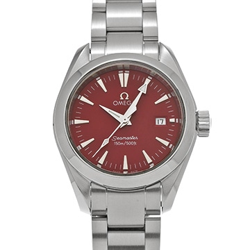 オメガ シーマスター アクアテラ 2577.60 レッド レディース 時計 【中古】【wristwatch】