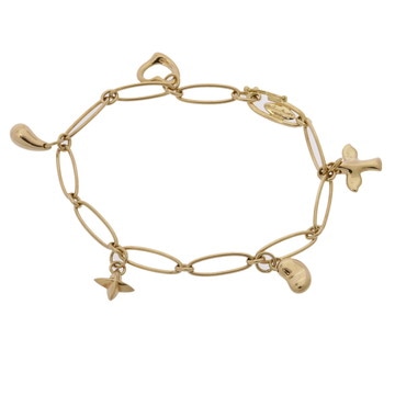 ティファニー 5チャーム ブレスレット ゴールド K18イエローゴールド YG レディース ジュエリー 【中古】【jewelry】