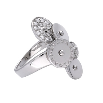 ブルガリ チクラディリング　#10　 シルバー K18ホワイトゴールド WG レディース ジュエリー 【中古】【jewelry】