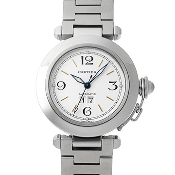 カルティエ パシャC ビッグデイト W31044M7 ホワイト ユニセックス 時計 【中古】【wristwatch】