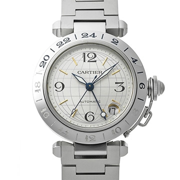 カルティエ パシャC メリディアン GMT W31029M7 シルバー ユニセックス 時計 【中古】【wristwatch】