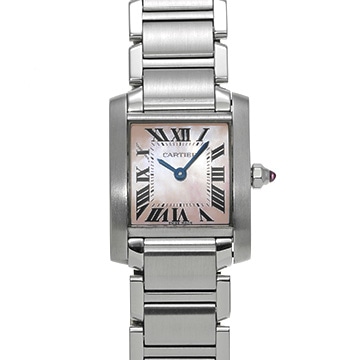カルティエ タンクフランセーズ SM W51028Q3 ピンクシェル レディース 時計 【中古】【wristwatch】