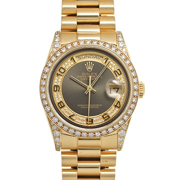 ロレックス デイデイト 18388 グレー/ダイヤモンド メンズ 時計 【中古】【wristwatch】