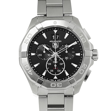 タグ ホイヤー アクアレーサー クォーツ クロノグラフ CAY1110.BA0927 ブラック メンズ 時計 【中古】【wristwatch】