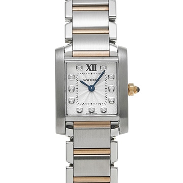 カルティエ タンク フランセーズ SM WE110004 シルバー/ダイヤモンド レディース 時計 【中古】【wristwatch】