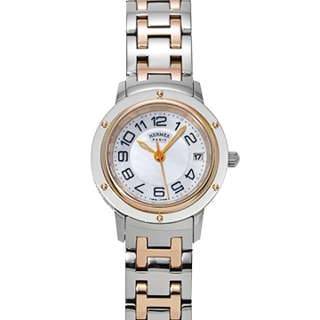 エルメス クリッパー CP1.221 ホワイトシェル レディース 時計 【中古】【wristwatch】