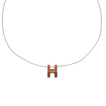 エルメス ポップH ネックレス オレンジ エナメル レディース ジュエリー 【中古】【jewelry】