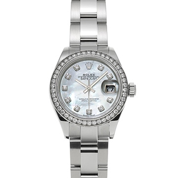 ロレックス レディ デイトジャスト 279384RBR ホワイトシェル/ダイヤモンド レディース 時計 【中古】【wristwatch】