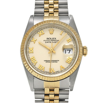 ロレックス デイトジャスト 36 16233 アイボリー メンズ 時計 【中古】【wristwatch】