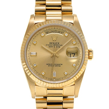 ロレックス デイデイト 18238A シャンパン/ダイヤモンド メンズ 時計 【中古】【wristwatch】