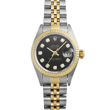 ロレックス デイトジャスト 79173G ブラック/ダイヤモンド レディース 時計 【中古】【wristwatch】