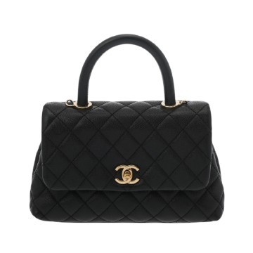 シャネル マトラッセ ココハンドル XS ブラック A92990 キャビアスキン レディース バッグ 【中古】【bag】