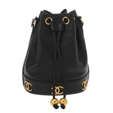 シャネル チェーンショルダー ブラック キャビアスキン レディース バッグ 【中古】【bag】