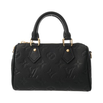 ルイ ヴィトン モノグラムアンプラント ナノ スピーディ 2WAY ノワール M82450 レザー レディース バッグ 【中古】【bag】