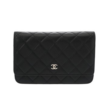 シャネル マトラッセ クラシック チェーンウォレット ブラック AP0250 キャビアスキン レディース バッグ 【中古】【bag】