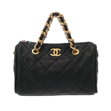 シャネル ボウリングバッグ ブラック AS5791 ラムスキン レディース バッグ 【中古】【bag】