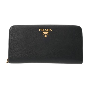 プラダ ラウンドファスナー 長財布 ブラック 1ML506 サフィアーノレザー レディース 財布 【中古】【purse】