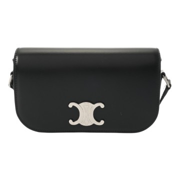 セリーヌ スモールショルダー  ブラック 117893BF4.38SI シャイニーカーフ レディース バッグ 【中古】【bag】