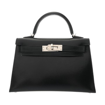 エルメス ミニケリー2 ブラック ボックスカーフ レディース バッグ 【中古】【bag】