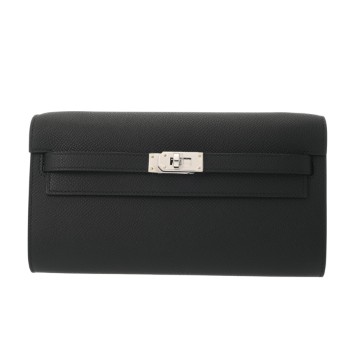 エルメス ケリーウォレット ロングトゥーゴー  ブラック ヴォーエプソン ユニセックス 財布 【未使用】【purse】