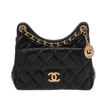 シャネル マトラッセ スモール ホーボーバッグ ブラック AS4323 シャイニーカーフスキン レディース バッグ 【中古】【bag】