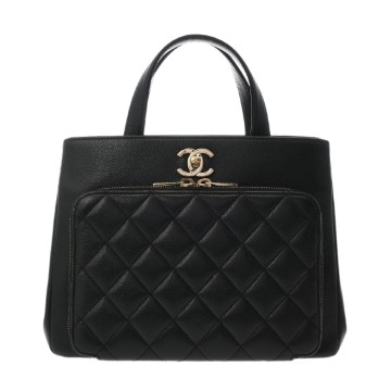 シャネル マトラッセ ビジネス アフィニティ 2WAY ブラック A93750 キャビアスキン レディース バッグ 【中古】【bag】