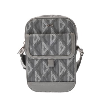 ディオール CDダイヤモンド HIT THE ROAD グレー 2ESCA415 PVC/レザー メンズ バッグ 【中古】【bag】