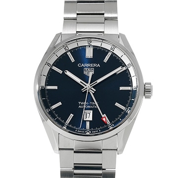 タグ ホイヤー カレラ キャリバー7 ツインタイム デイト WBN201A.BA0640 ブルー メンズ 時計 【中古】【wristwatch】