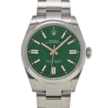 ロレックス オイスターパーペチュアル 41 134300 グリーン メンズ 時計 【中古】【wristwatch】