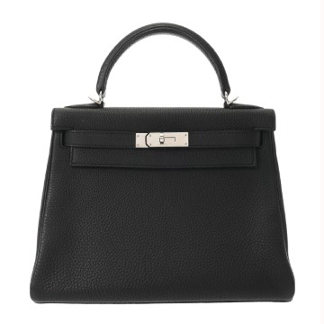 エルメス ケリー 28 内縫い ブラック トゴ レディース バッグ 【中古】【bag】