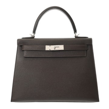 エルメス ケリー 28 外縫い 2WAY ショコラ ヴォーエプソン レディース バッグ 【中古】【bag】