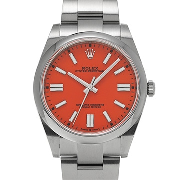 ロレックス オイスターパーペチュアル 41 124300 コーラルレッド メンズ 時計 【中古】【wristwatch】