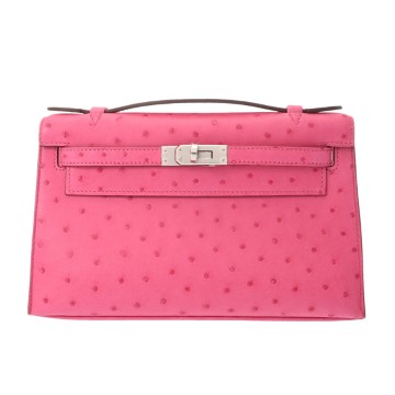 エルメス ポシェットケリー ローズティリアン オーストリッチ レディース バッグ 【新品】【bag】