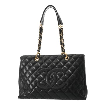シャネル マトラッセ GST グランドショッピングトート ブラック A50995 キャビアスキン レディース バッグ 【中古】【bag】