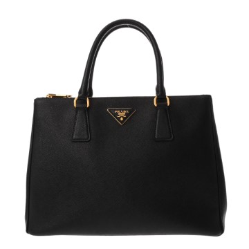プラダ ガレリア ラージバッグ 2WAY ブラック 1BA274 サフィアーノレザー レディース バッグ 【中古】【bag】