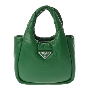 プラダ ミニハンドバッグ 2WAY グリーン 1BA359 ナッパレザー レディース バッグ 【中古】【bag】