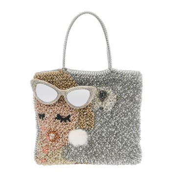 アンテプリマ ワイヤーバッグ 女性モチーフ シルバー/ベージュ/ピンク PVC レディース バッグ 【中古】【bag】