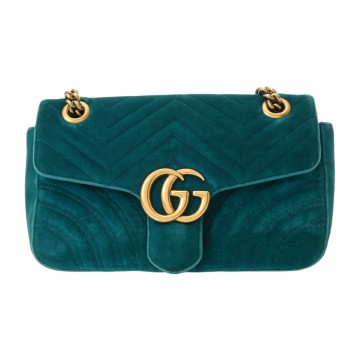 グッチ GGマーモント スモールショルダーバッグ グリーン 443497 ベロア レディース バッグ 【中古】【bag】