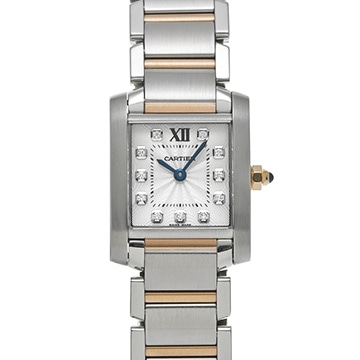 カルティエ タンク フランセーズ SM WE110004 シルバー/ダイヤモンド レディース 時計 【中古】【wristwatch】