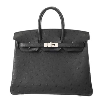 エルメス バーキン 25 ブラック オーストリッチ レディース バッグ 【新品】【bag】